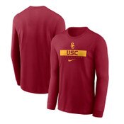 USC Trojans Men's Nike Cardinal SC Interlock Dri-FIT Cotton Team Issue Long Sleeve T-Shirt